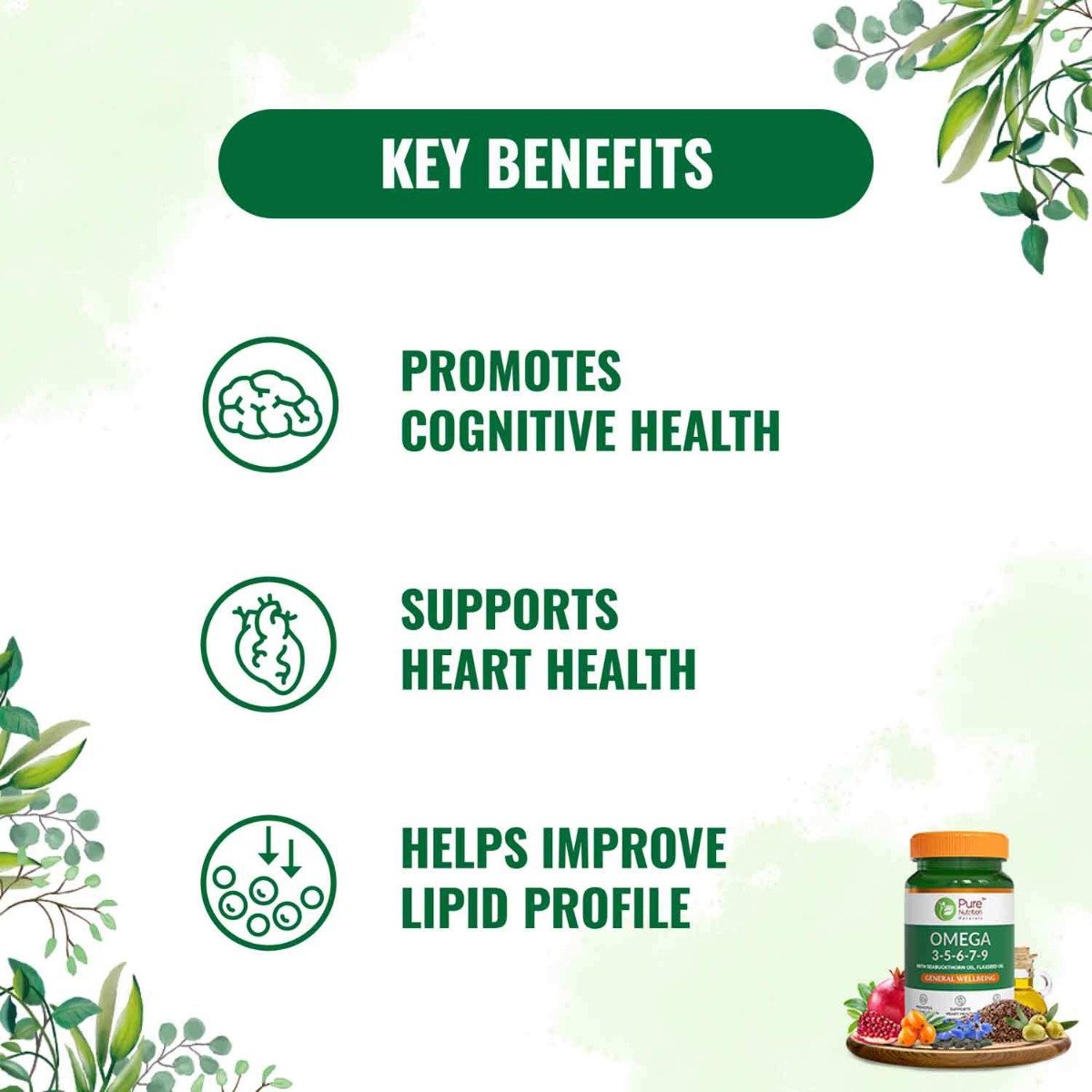 Pure Nutrition Omega 3-5-6-7-9 1000 mg, 30 Softgels, Pack of 1 Pure Nutrition Omega 3-5-6-7-9 1000 mg, 30 Softgels, Pack of 1
