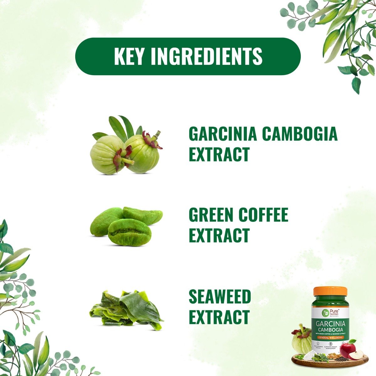 Pure Nutrition Garcinia Cambogia 700 mg, 60 Capsules, Pack of 1 Pure Nutrition Garcinia Cambogia 700 mg, 60 Capsules, Pack of 1