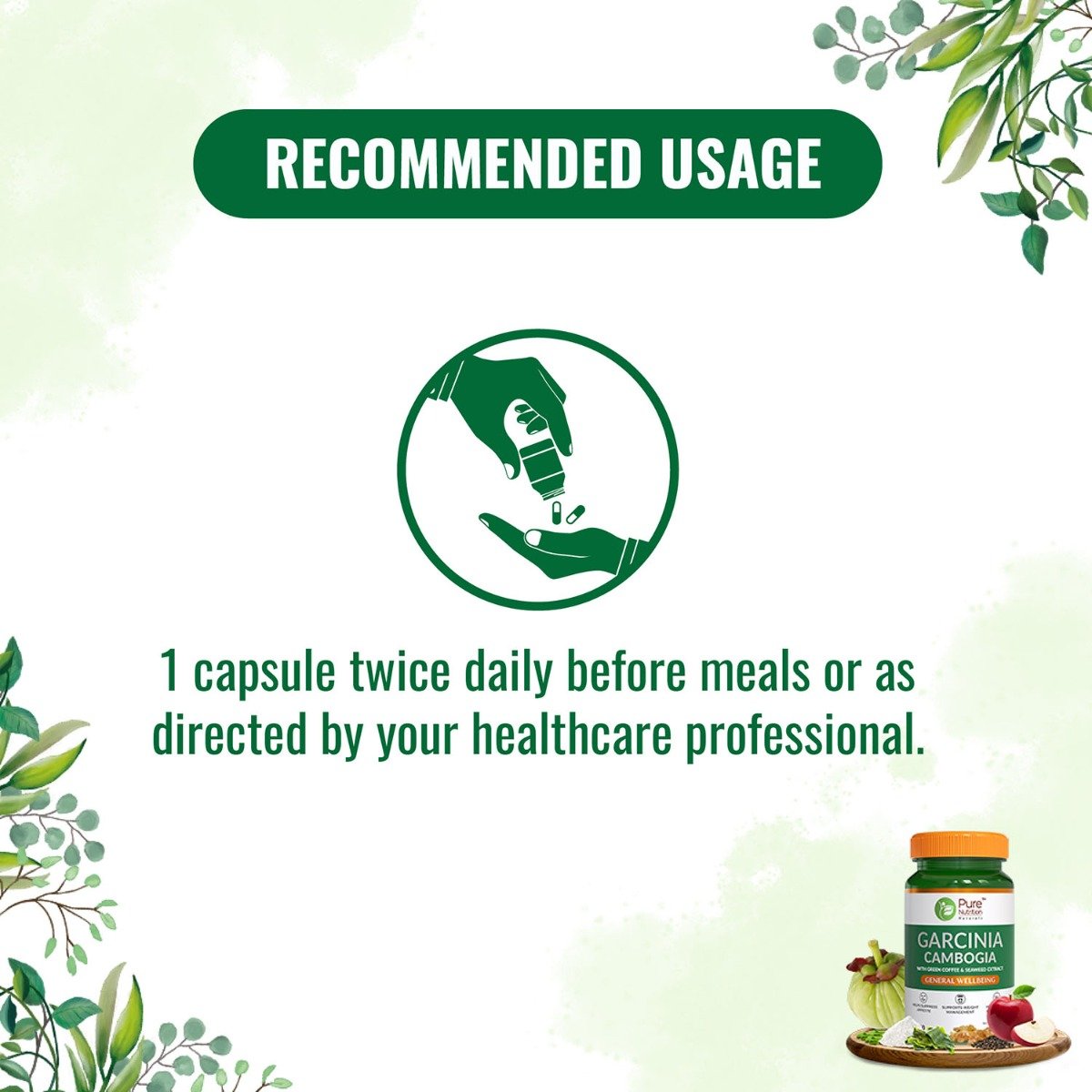 Pure Nutrition Garcinia Cambogia 700 mg, 60 Capsules, Pack of 1 Pure Nutrition Garcinia Cambogia 700 mg, 60 Capsules, Pack of 1