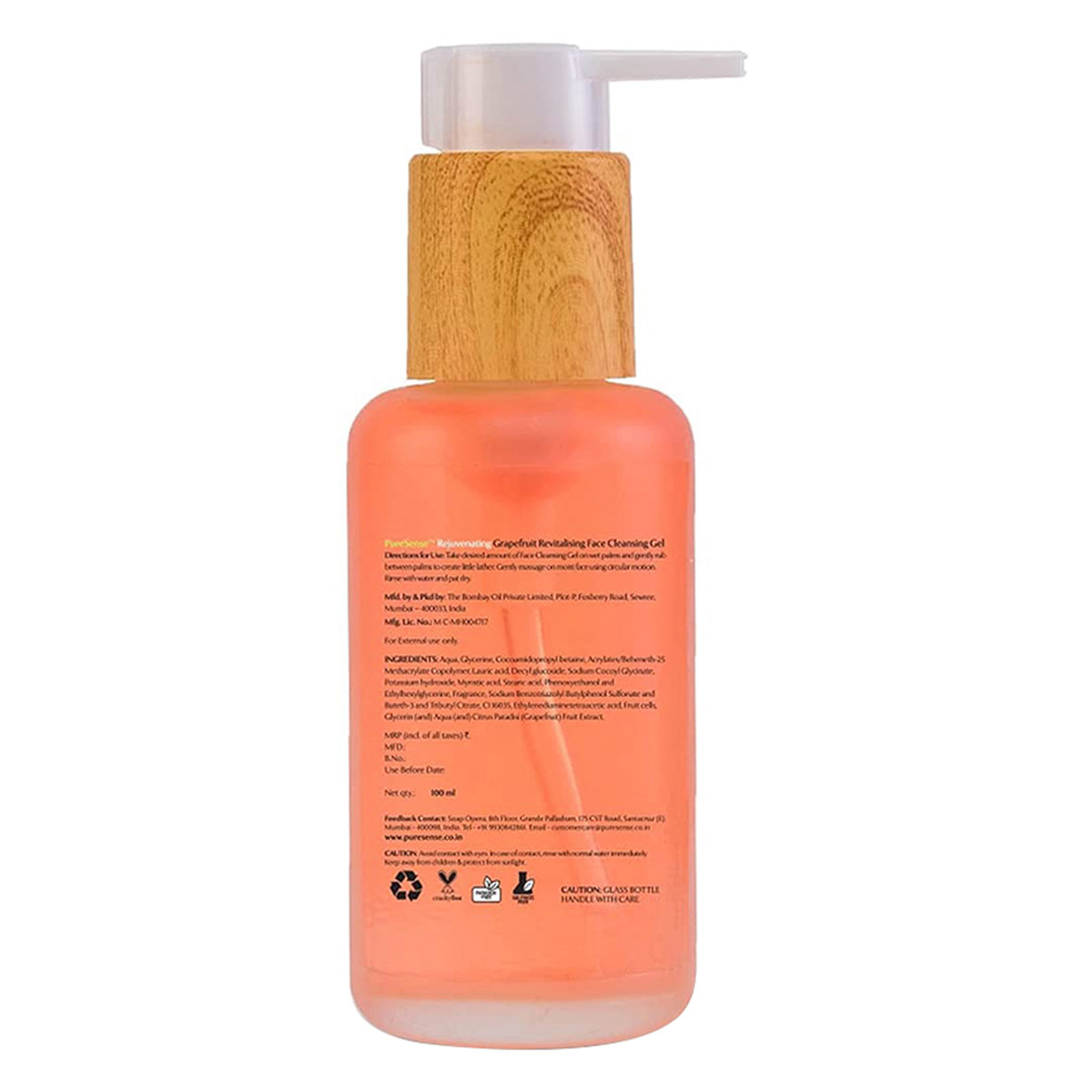 Pure Sense Rejuvenating Grapefruit Revitalising Face Cleansing Gel 100 ml | Deep And Gentle Cleansing | Brightens Complexion | Reduces Signs Of Ageing | For All Skin Type, Pack of 1 Pure Sense Rejuvenating Grapefruit Revitalising Face Cleansing Gel 100 ml | Deep And Gentle Cleansing | Brightens Complexion | Reduces Signs Of Ageing | For All Skin Type, Pack of 1