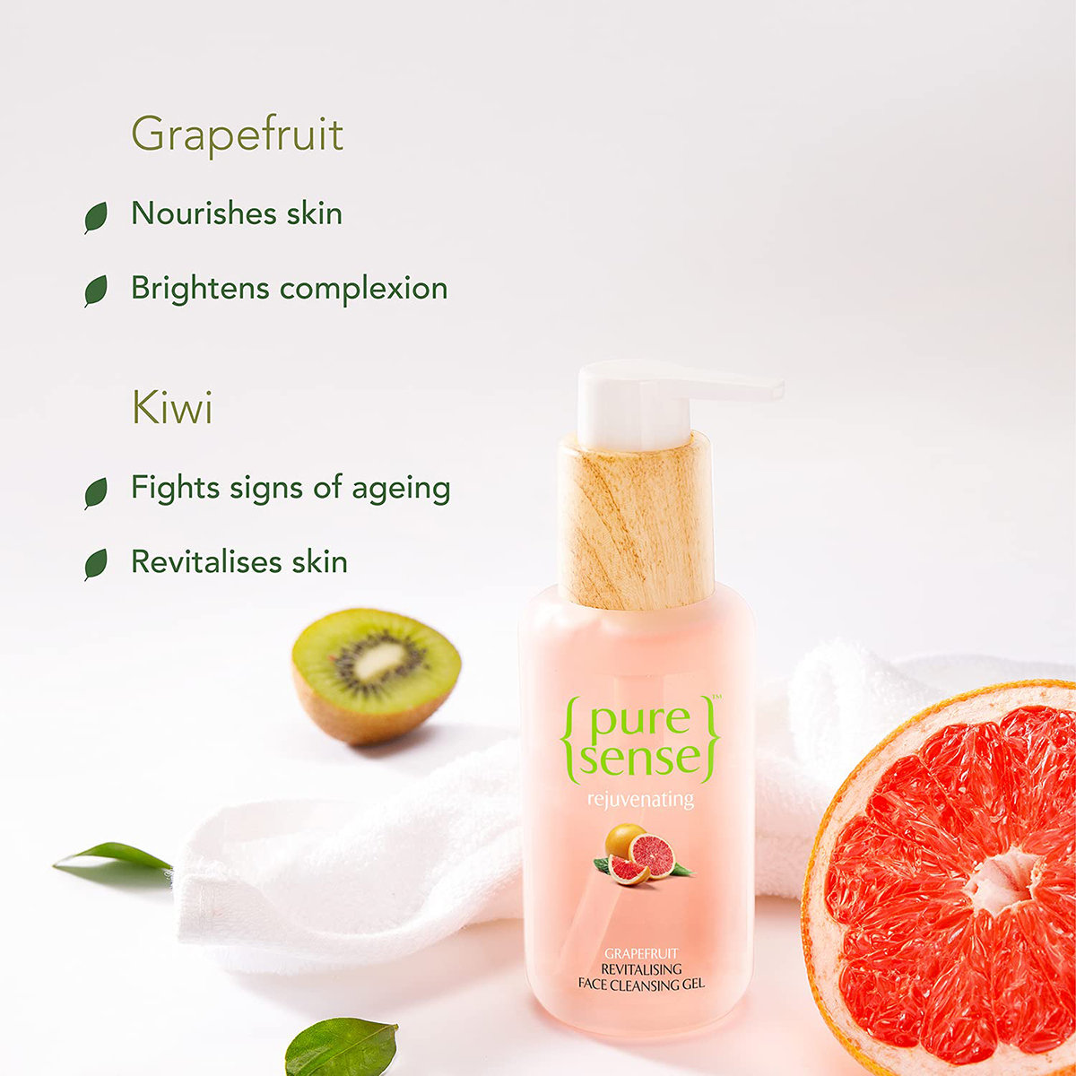 Pure Sense Rejuvenating Grapefruit Revitalising Face Cleansing Gel 100 ml | Deep And Gentle Cleansing | Brightens Complexion | Reduces Signs Of Ageing | For All Skin Type, Pack of 1 Pure Sense Rejuvenating Grapefruit Revitalising Face Cleansing Gel 100 ml | Deep And Gentle Cleansing | Brightens Complexion | Reduces Signs Of Ageing | For All Skin Type, Pack of 1