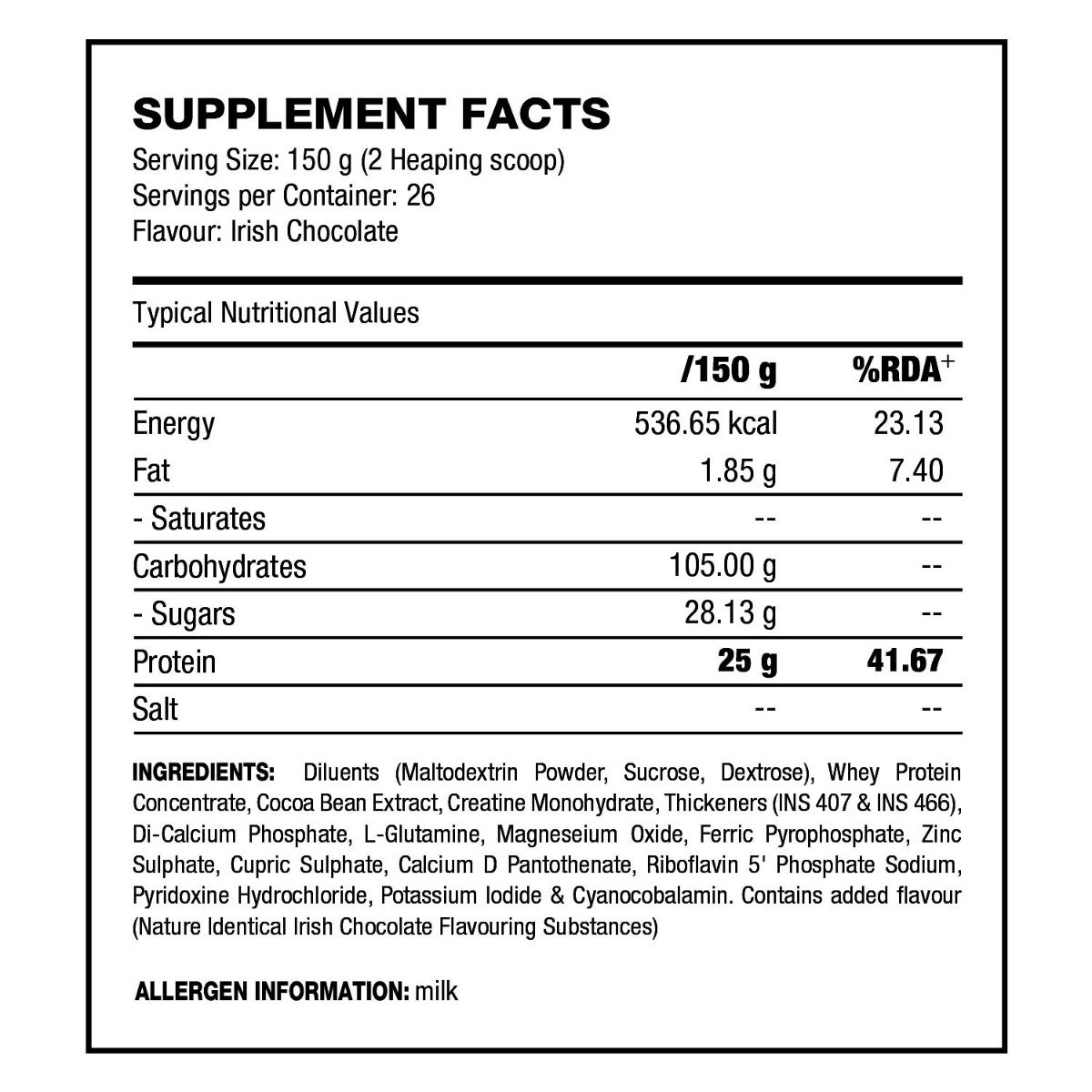 QNT Massive Mass Irish Chocolate Flavour Powder, 4 kg, Pack of 1 QNT Massive Mass Irish Chocolate Flavour Powder, 4 kg, Pack of 1