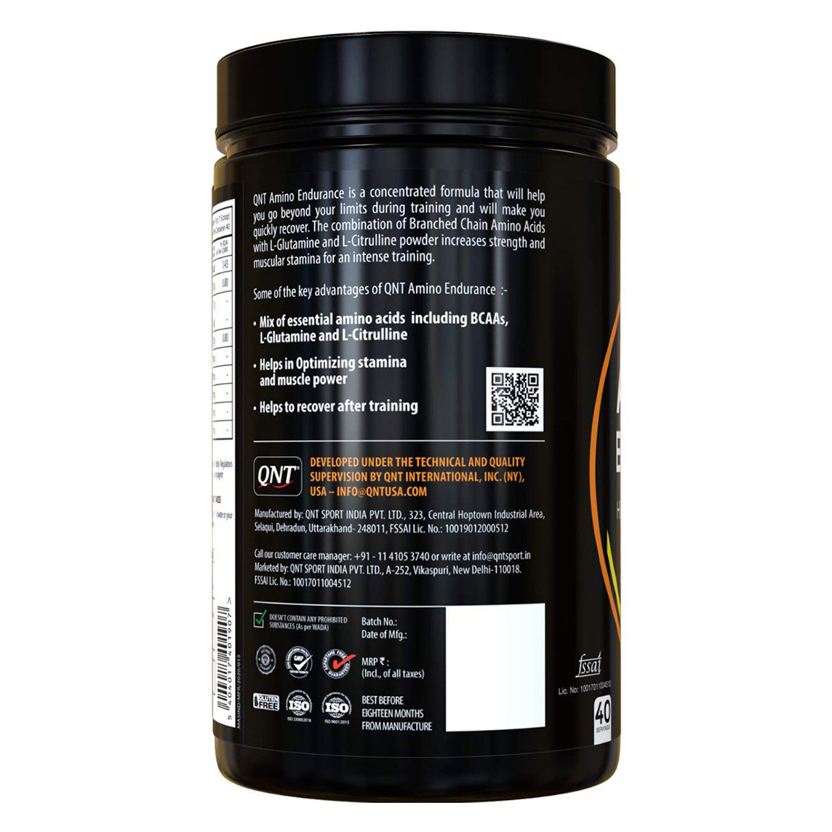 QNT Amino Endurance Lemon Flavour Powder, 400 gm, Pack of 1 QNT Amino Endurance Lemon Flavour Powder, 400 gm, Pack of 1