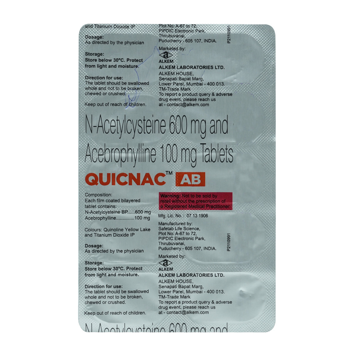 Quicnac AB Tablet 10's, Pack of 10 TABLETS Quicnac AB Tablet 10's, Pack of 10 TABLETS