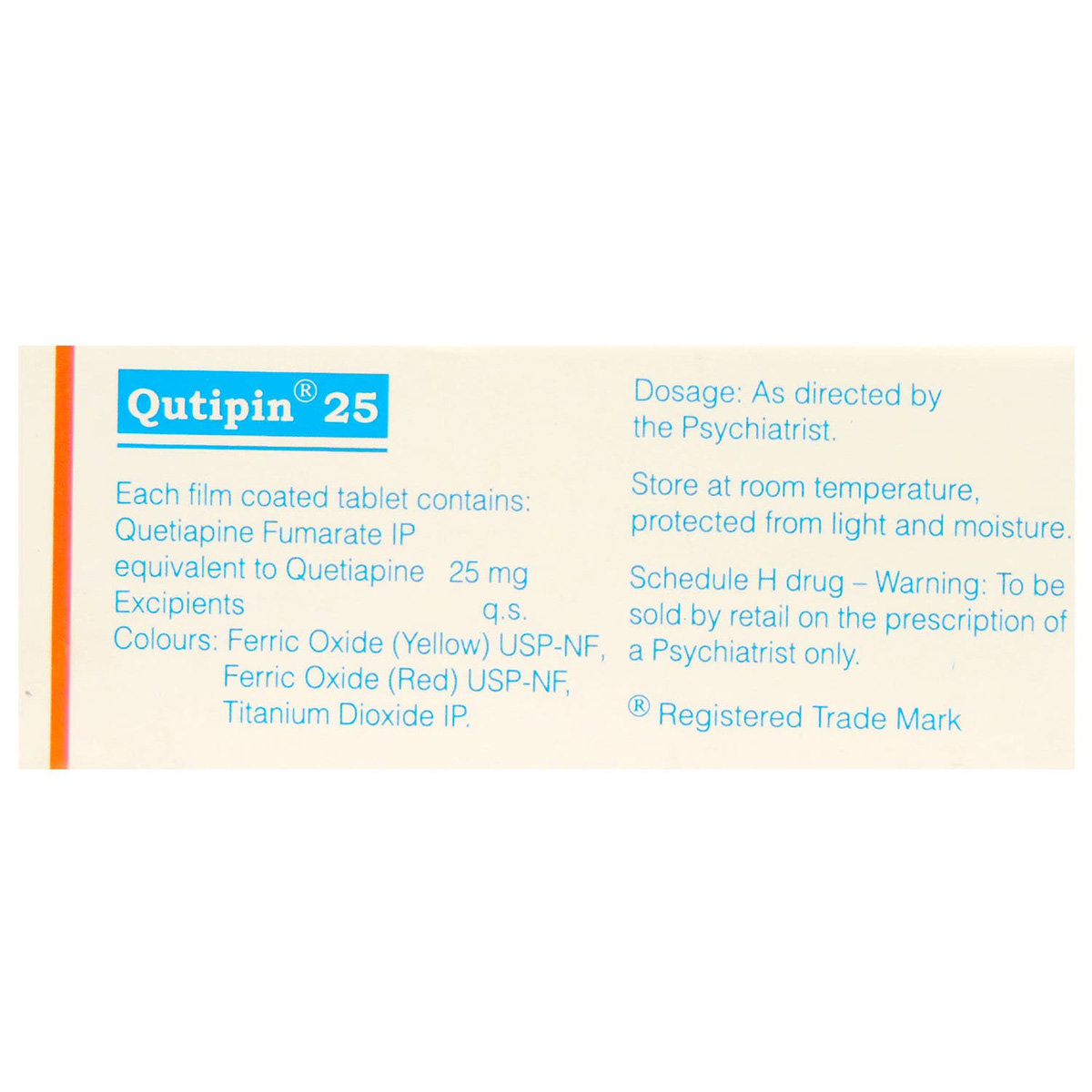 Qutipin 25 Tablet 10's, Pack of 10 TABLETS Qutipin 25 Tablet 10's, Pack of 10 TABLETS