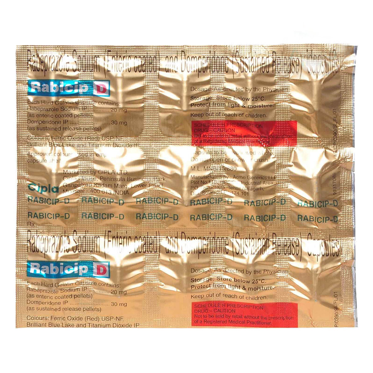 Rabicip D Capsule 15's, Pack of 15 Rabicip D Capsule 15's, Pack of 15