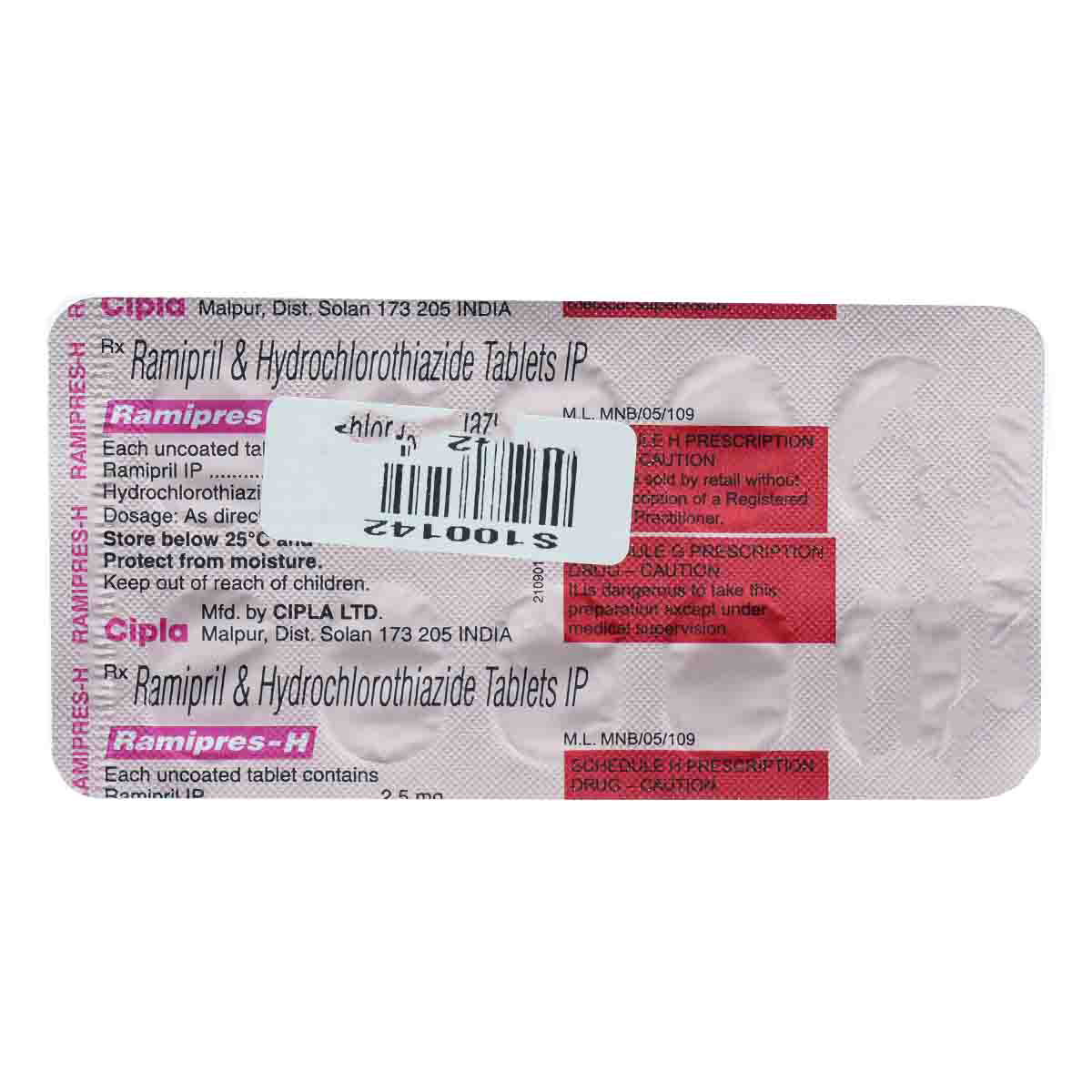 Ramipres-H Tablet 10's, Pack of 10 Ramipres-H Tablet 10's, Pack of 10