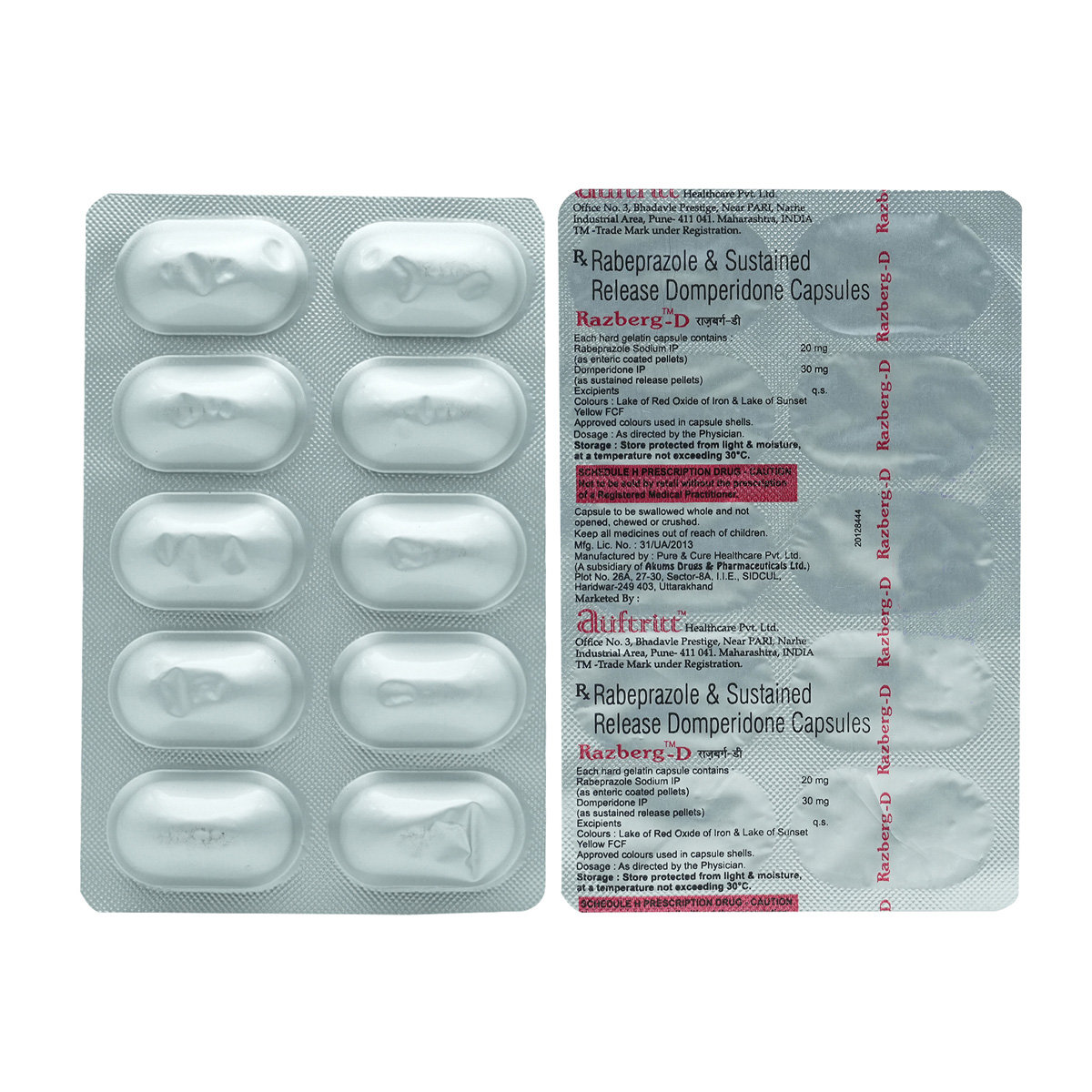 Razberg D Capsule 10's, Pack of 10 Razberg D Capsule 10's, Pack of 10