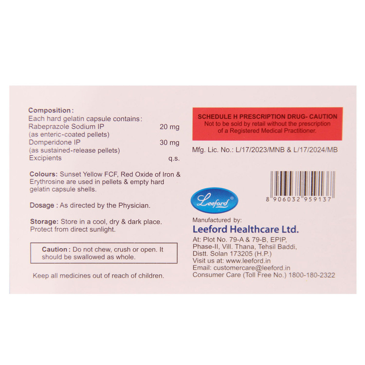 Rebozen DSR Capsule 10's, Pack of 10 Rebozen DSR Capsule 10's, Pack of 10