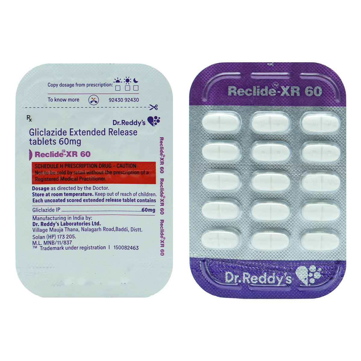 Reclide-XR 60 Tablet 15's, Pack of 15 TABLET ERS Reclide-XR 60 Tablet 15's, Pack of 15 TABLET ERS
