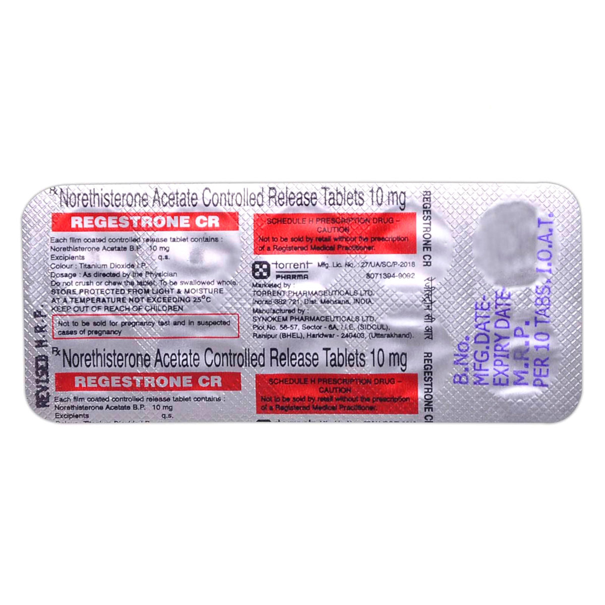 Regestrone CR 10 mg Tablet 10's, Pack of 10 TABLETS Regestrone CR 10 mg Tablet 10's, Pack of 10 TABLETS
