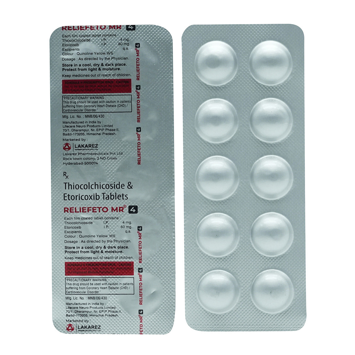 Reliefeto MR 4 Tablet 10's, Pack of 10 TabletS Reliefeto MR 4 Tablet 10's, Pack of 10 TabletS