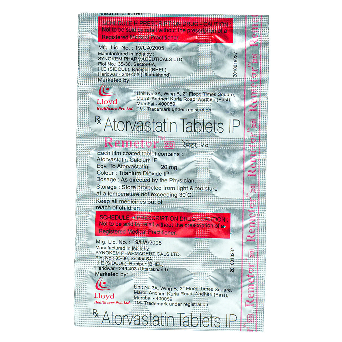 Remetor 20 Tablet 15's, Pack of 15 TABLETS Remetor 20 Tablet 15's, Pack of 15 TABLETS