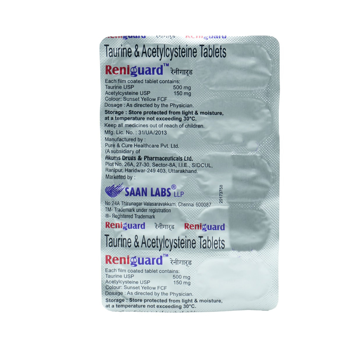 Reniguard Tablet 10's, Pack of 10 TABLETS Reniguard Tablet 10's, Pack of 10 TABLETS