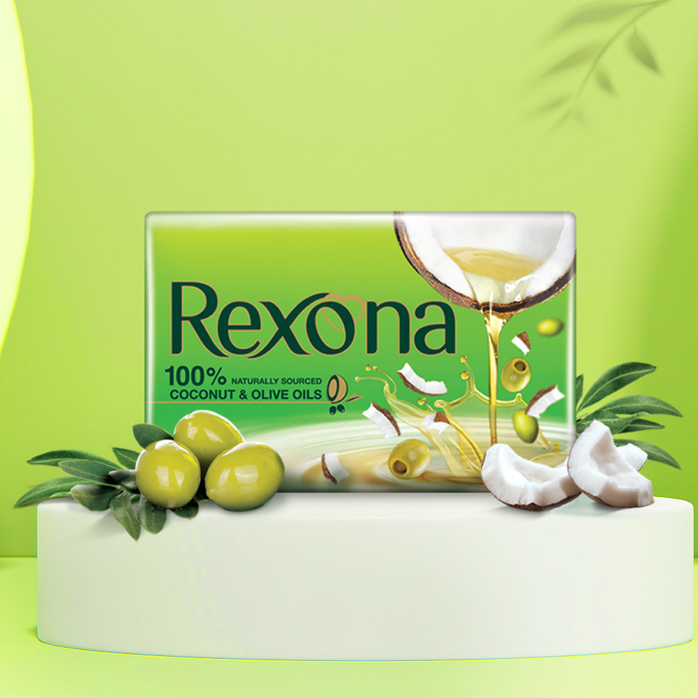 Rexona Coconut and Olive Oil Soap 100 gm | For Silky Smooth Skin, Pack of 1 Rexona Coconut and Olive Oil Soap 100 gm | For Silky Smooth Skin, Pack of 1