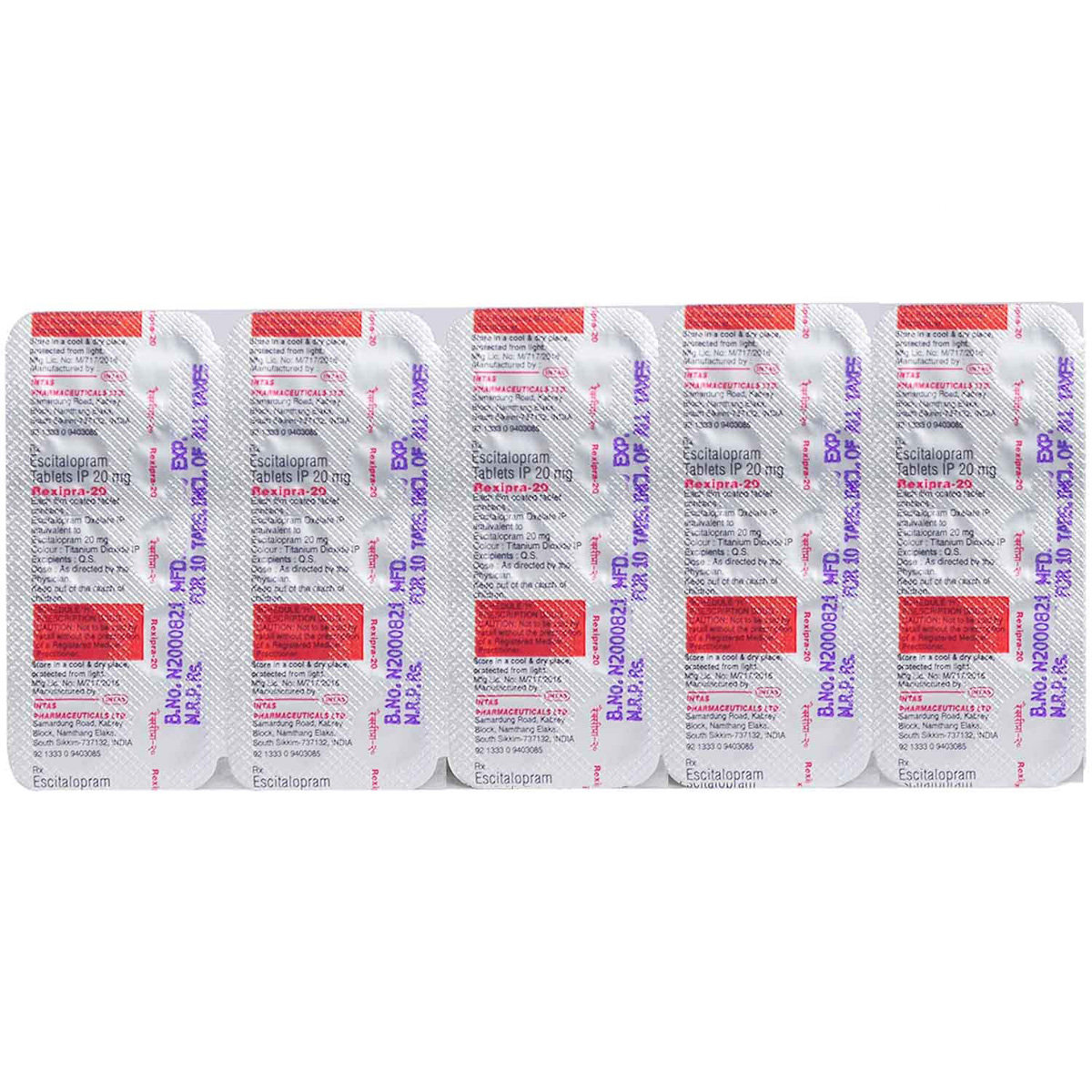 Rexipra-20 Tablet 10's, Pack of 10 TABLETS Rexipra-20 Tablet 10's, Pack of 10 TABLETS