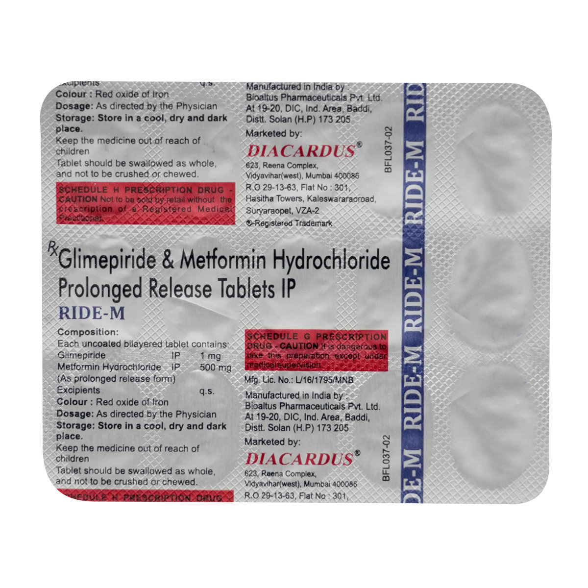 Ride-M1 Tablet 15's, Pack of 15 TABLETS Ride-M1 Tablet 15's, Pack of 15 TABLETS