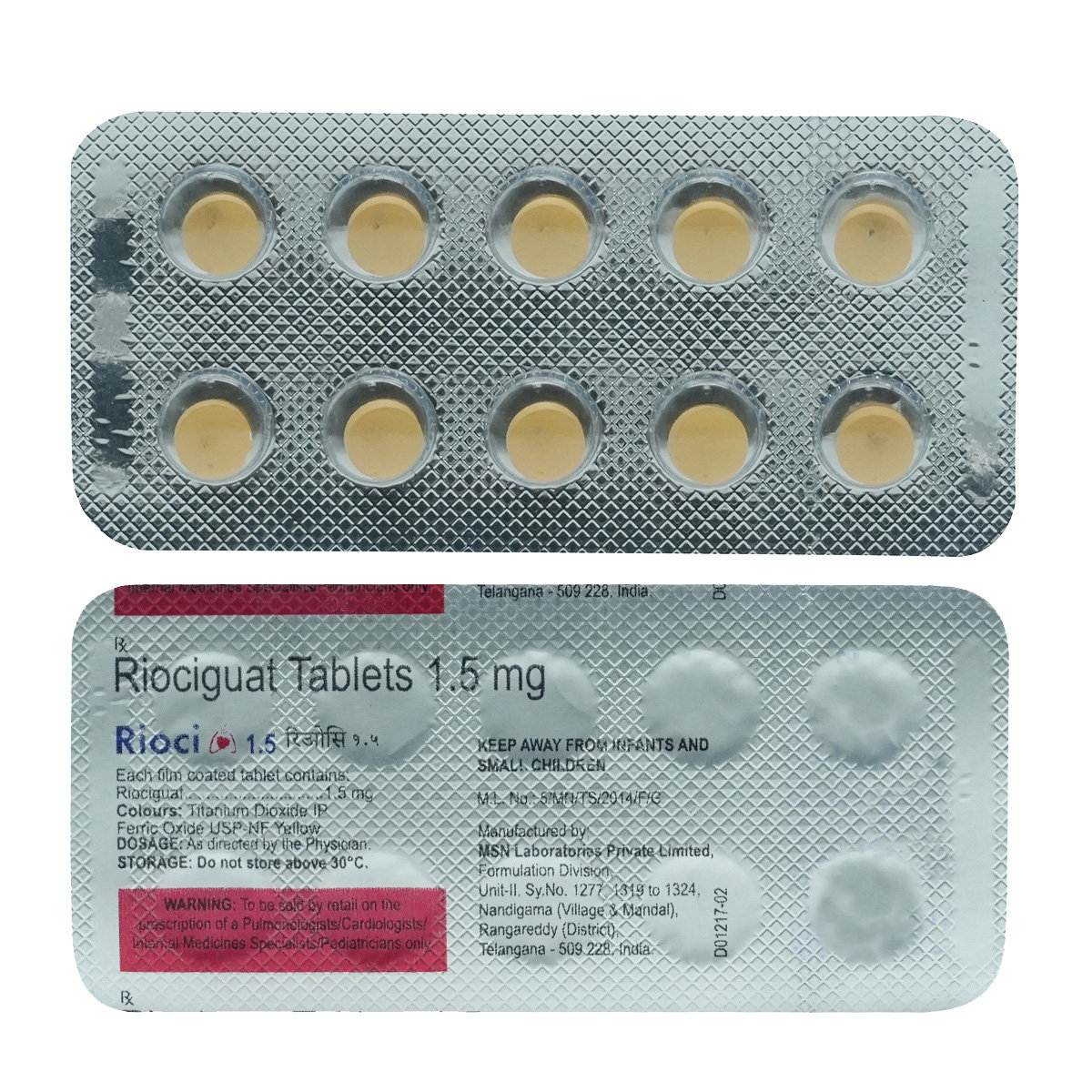 Rioci 1.5 mg Tablet 10's, Pack of 10 TabletS Rioci 1.5 mg Tablet 10's, Pack of 10 TabletS