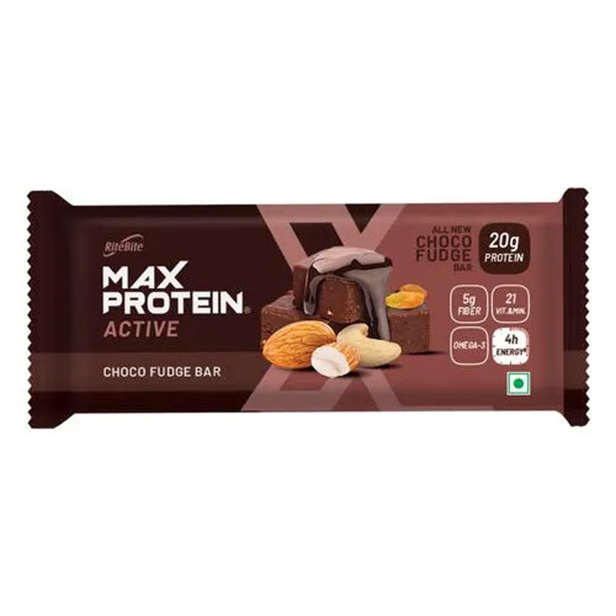 RiteBite Max Protein Active Choco Fudge Bar, 75 gm, Pack of 1 RiteBite Max Protein Active Choco Fudge Bar, 75 gm, Pack of 1