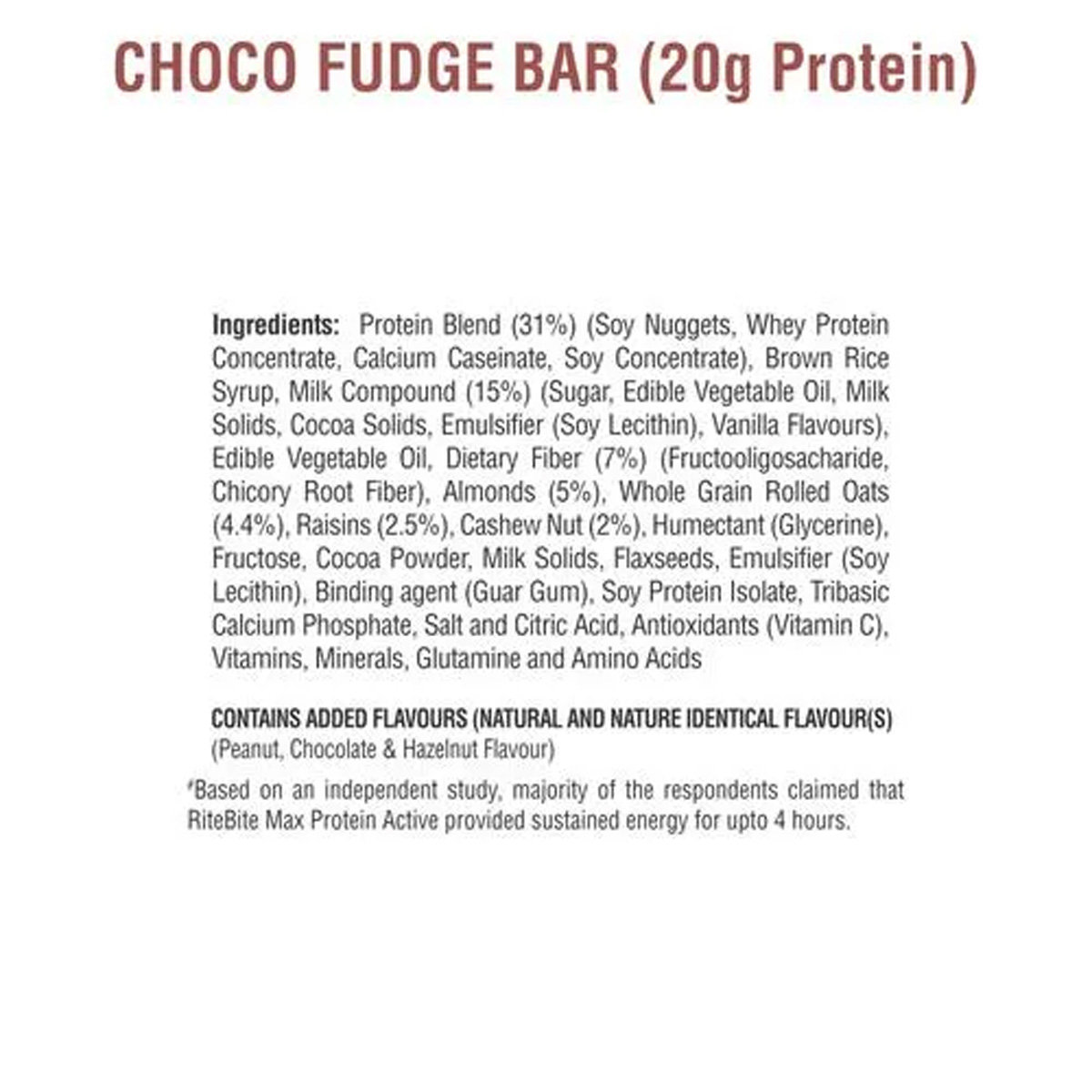 RiteBite Max Protein Active Choco Fudge Bar, 75 gm, Pack of 1 RiteBite Max Protein Active Choco Fudge Bar, 75 gm, Pack of 1