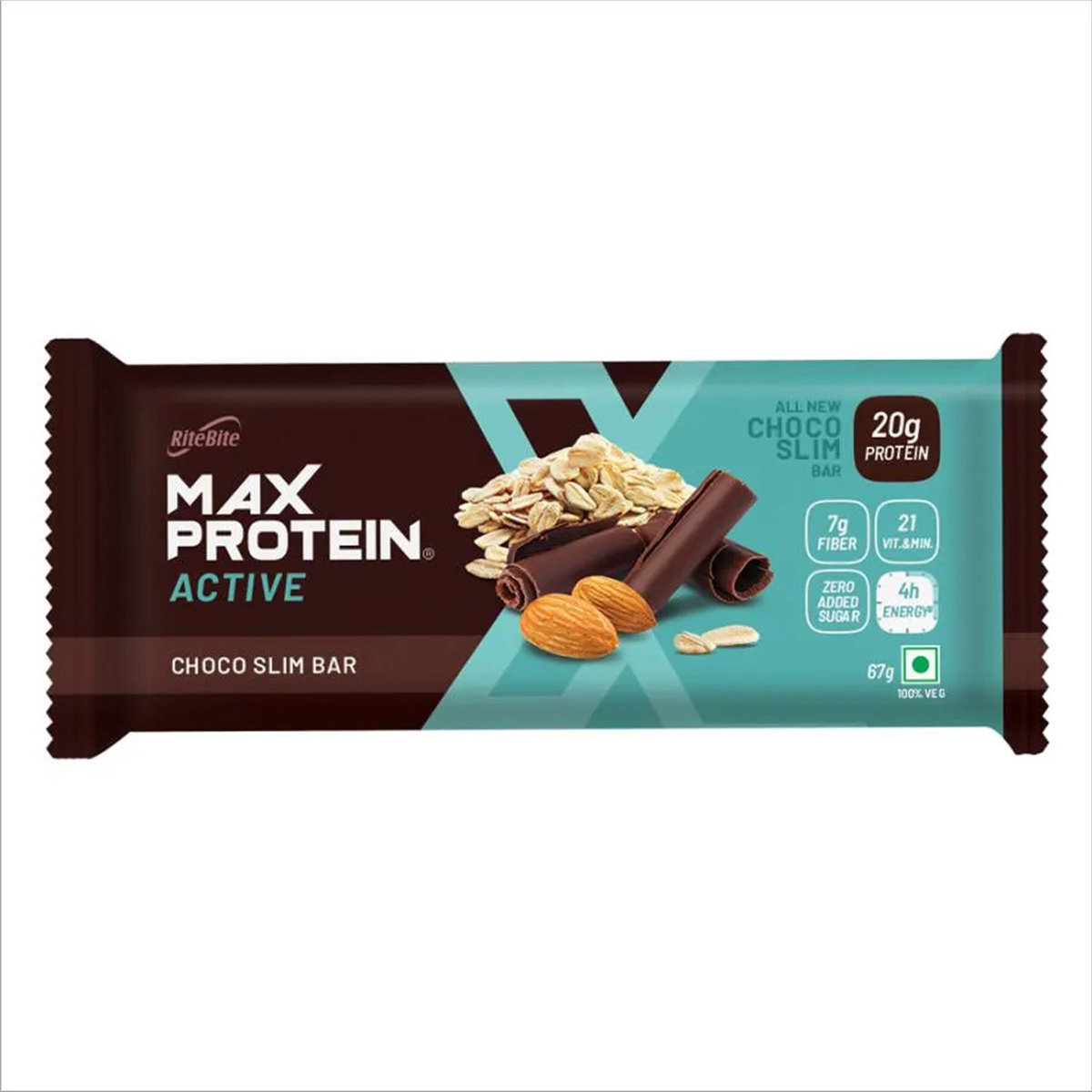 RiteBite Max Protein Active Choco Slim Bar, 67 gm, Pack of 1 RiteBite Max Protein Active Choco Slim Bar, 67 gm, Pack of 1