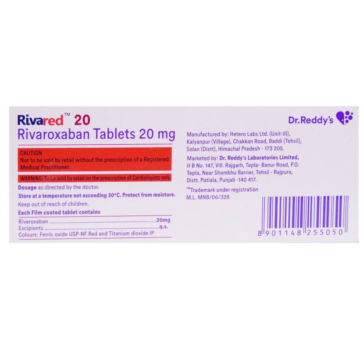 Rivared 20 Tablet 10's, Pack of 10 TabletS Rivared 20 Tablet 10's, Pack of 10 TabletS