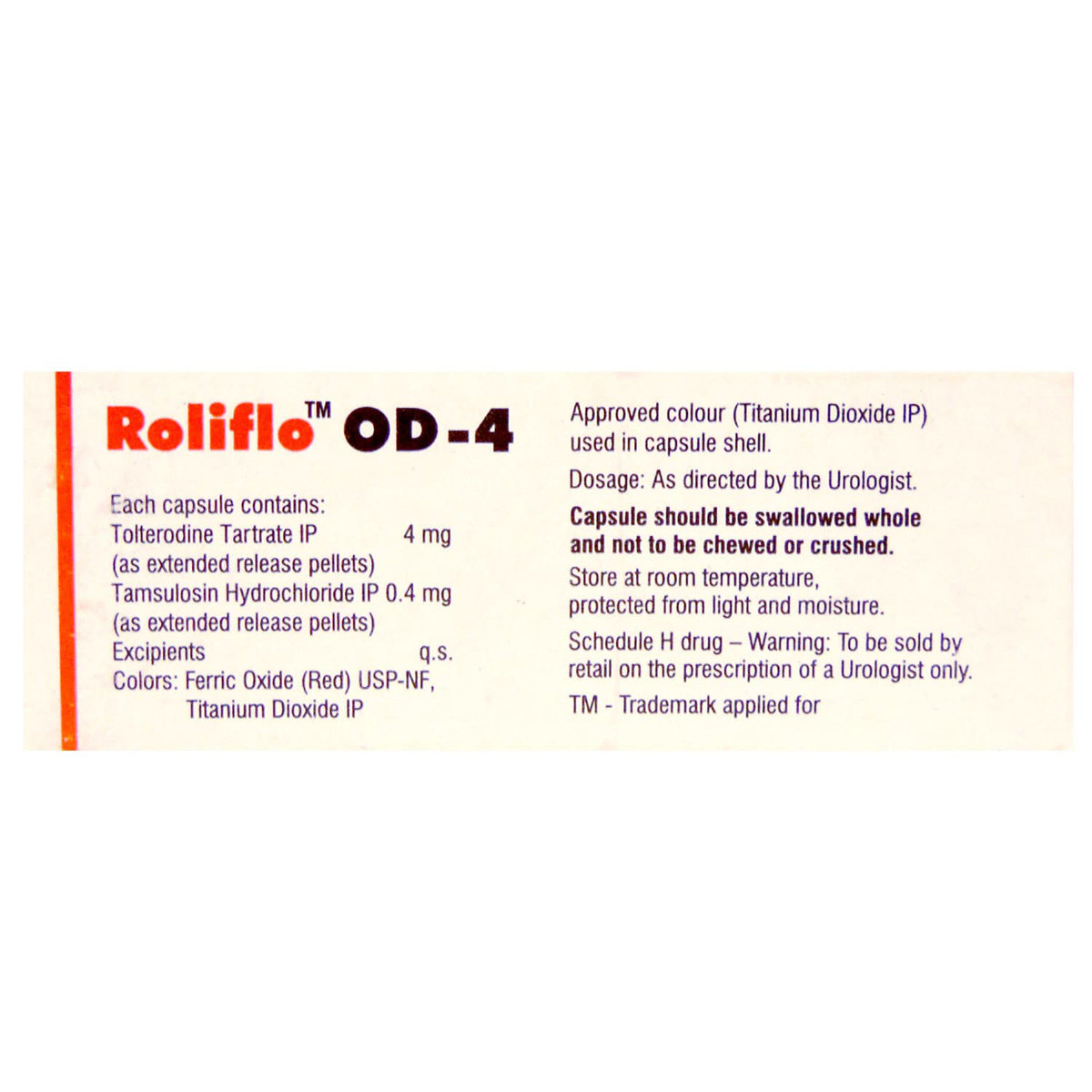 Roliflo OD-4 Capsule 10's, Pack of 10 Roliflo OD-4 Capsule 10's, Pack of 10