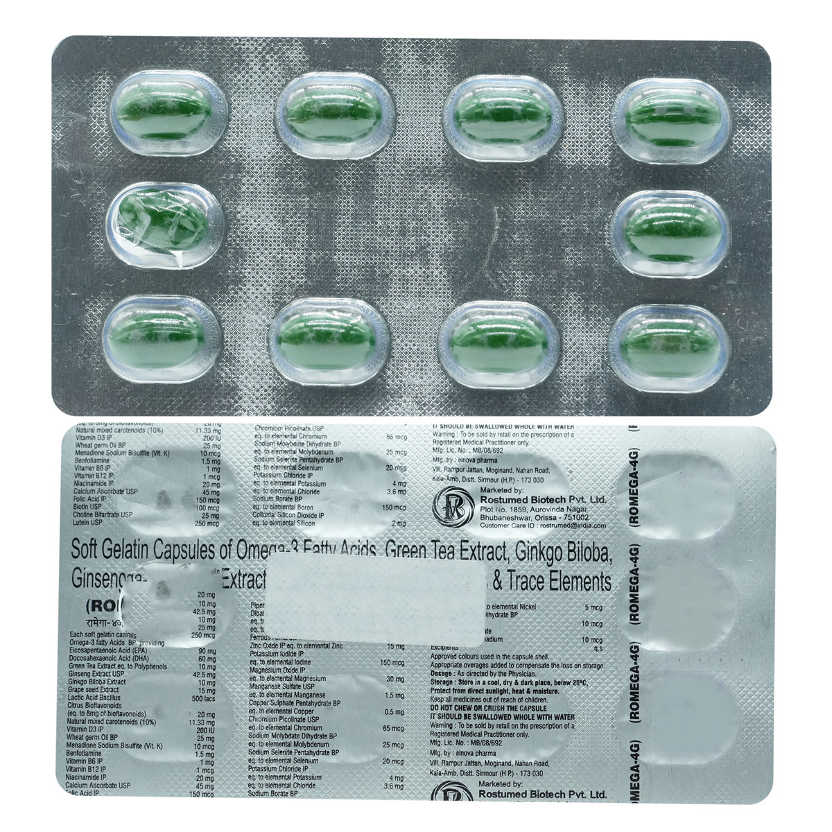 Romega-4G Capsule 10's, Pack of 10 Romega-4G Capsule 10's, Pack of 10