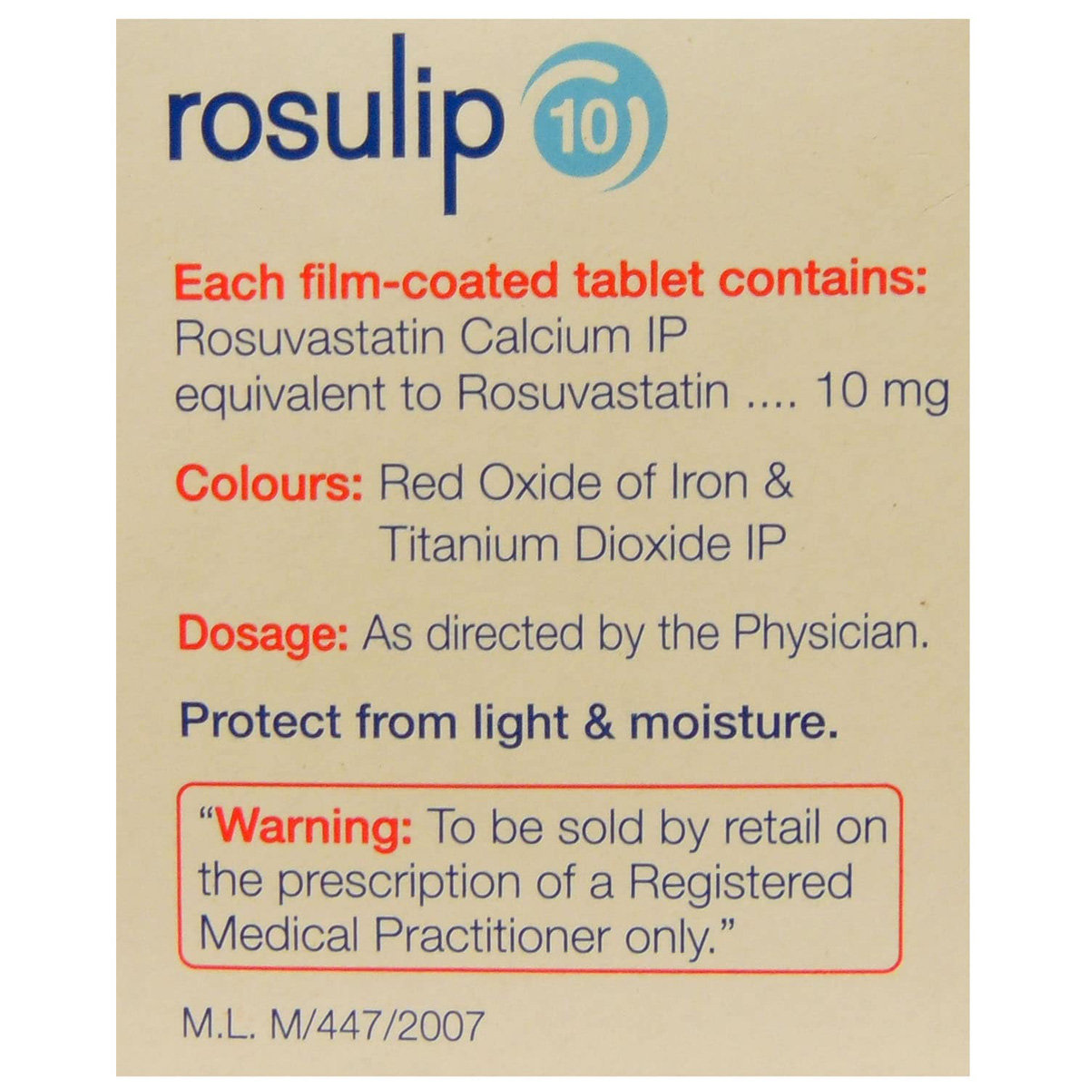 Rosulip 10 Tablet 15's, Pack of 15 TABLETS Rosulip 10 Tablet 15's, Pack of 15 TABLETS