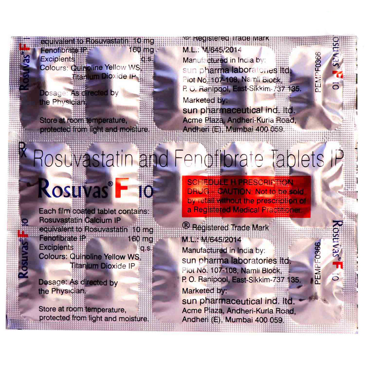 Rosuvas F 10 Tablet 15's, Pack of 15 TABLETS Rosuvas F 10 Tablet 15's, Pack of 15 TABLETS