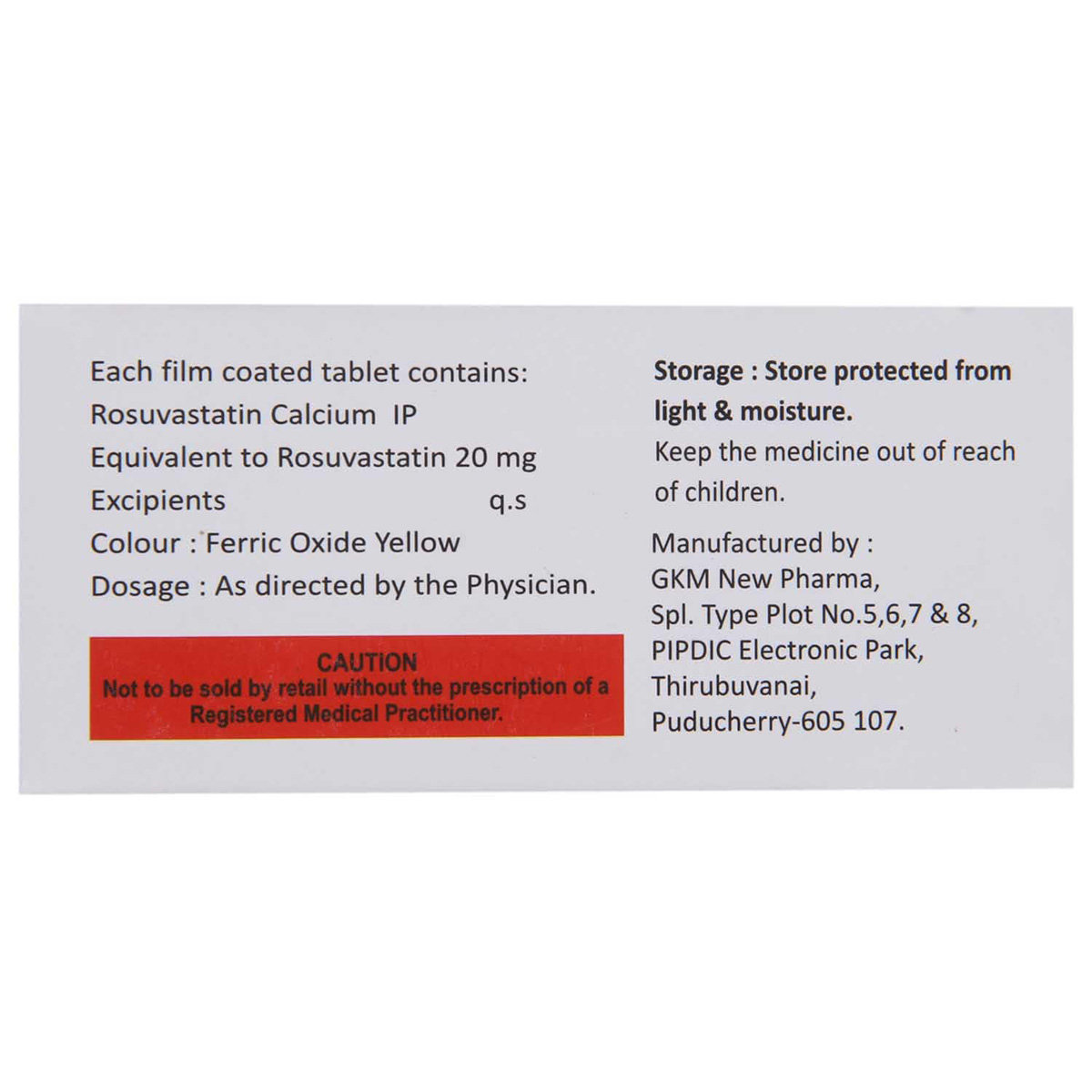 Rosloy 20 Tablet 10's, Pack of 10 TABLETS Rosloy 20 Tablet 10's, Pack of 10 TABLETS