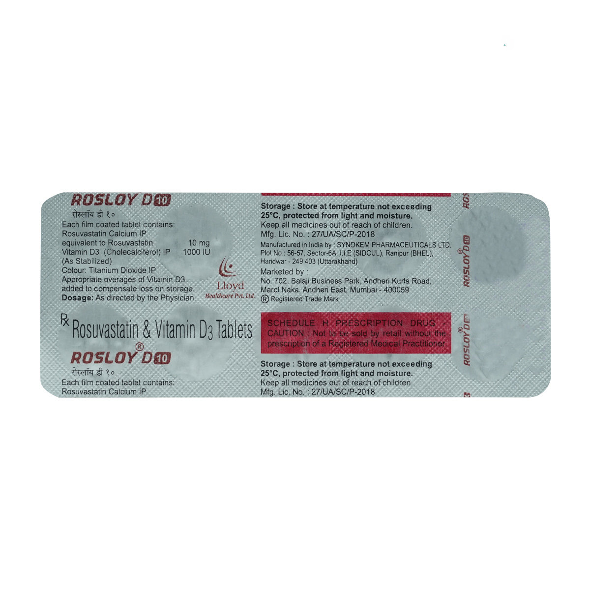 Rosloy D 10 Tablet 10's, Pack of 10 TabletS Rosloy D 10 Tablet 10's, Pack of 10 TabletS