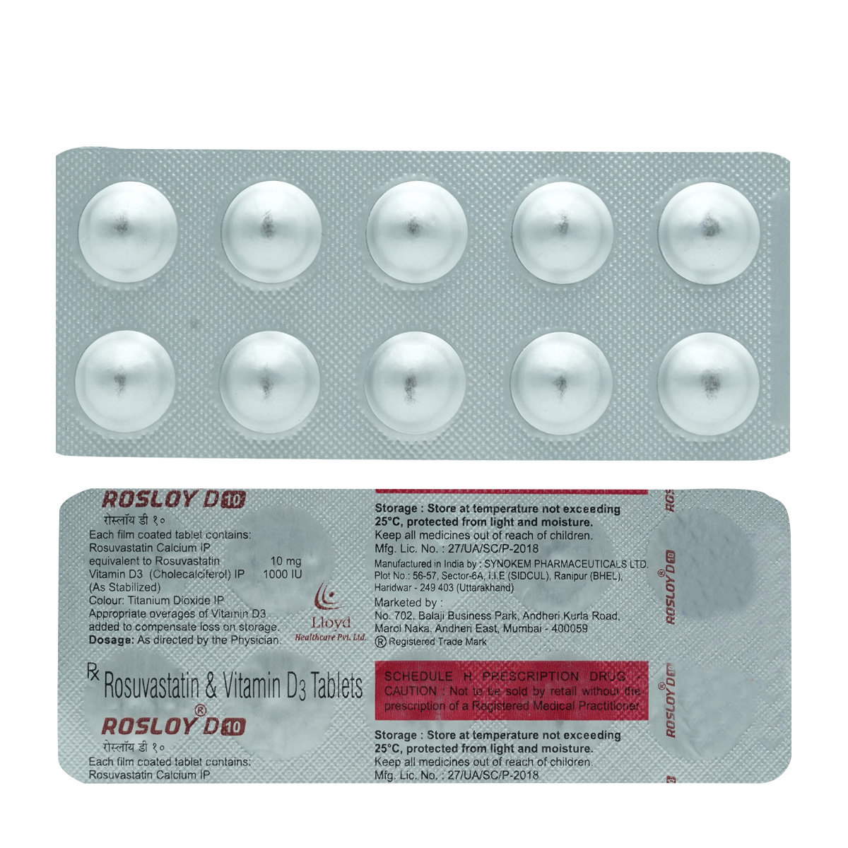 Rosloy D 10 Tablet 10's, Pack of 10 TabletS Rosloy D 10 Tablet 10's, Pack of 10 TabletS