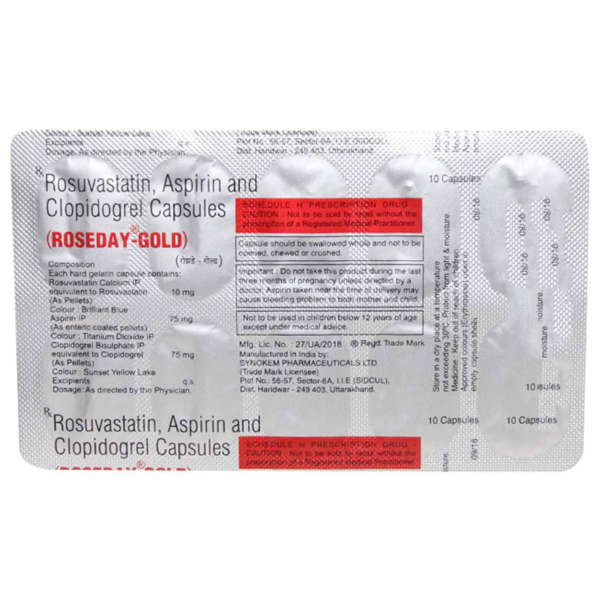 Roseday-Gold Capsule 10's, Pack of 10 CAPSULES Roseday-Gold Capsule 10's, Pack of 10 CAPSULES