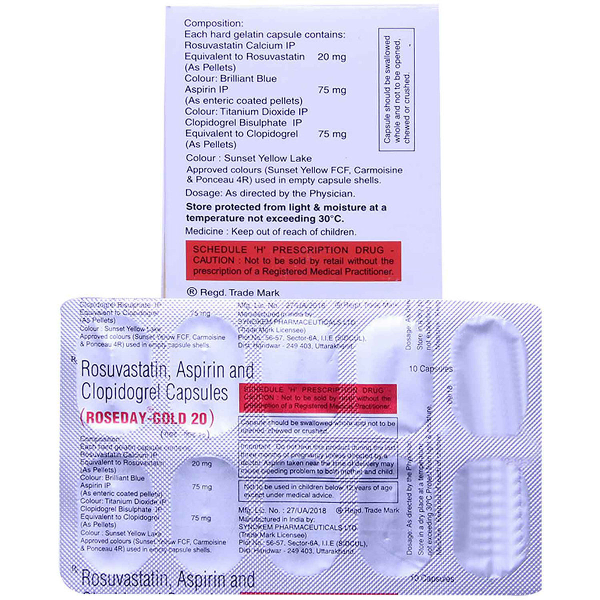 Roseday-Gold 20 Capsule 10's, Pack of 10 CAPSULES Roseday-Gold 20 Capsule 10's, Pack of 10 CAPSULES