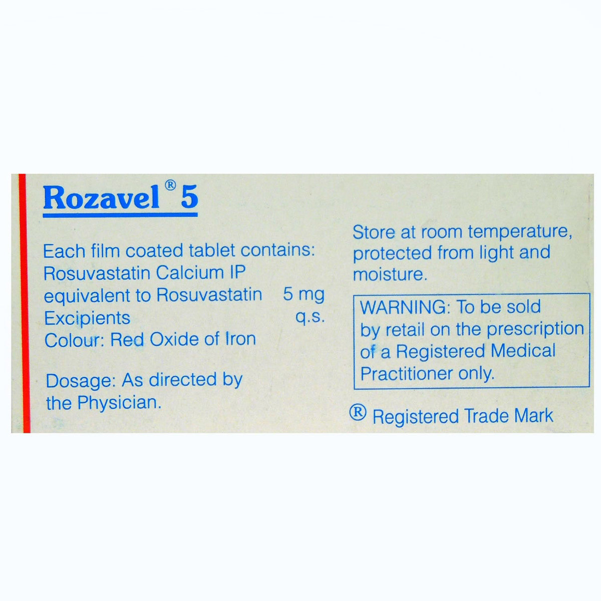 Rozavel 5 Tablet 10's, Pack of 10 TABLETS Rozavel 5 Tablet 10's, Pack of 10 TABLETS