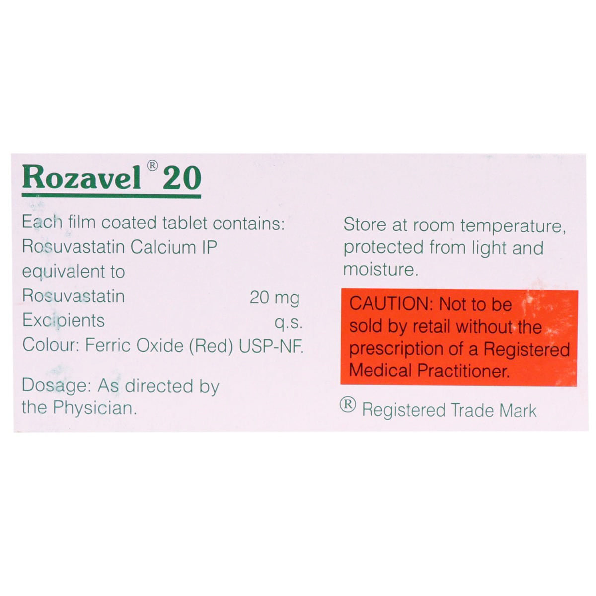 Rozavel 20 Tablet 10's, Pack of 10 TABLETS Rozavel 20 Tablet 10's, Pack of 10 TABLETS