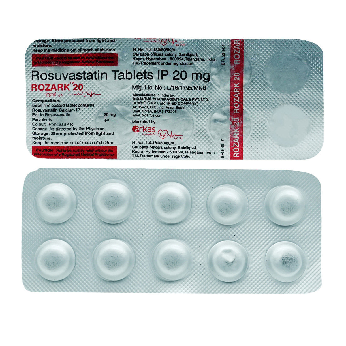 Rozark 20 mg Tablet 10's, Pack of 10 TabletS Rozark 20 mg Tablet 10's, Pack of 10 TabletS