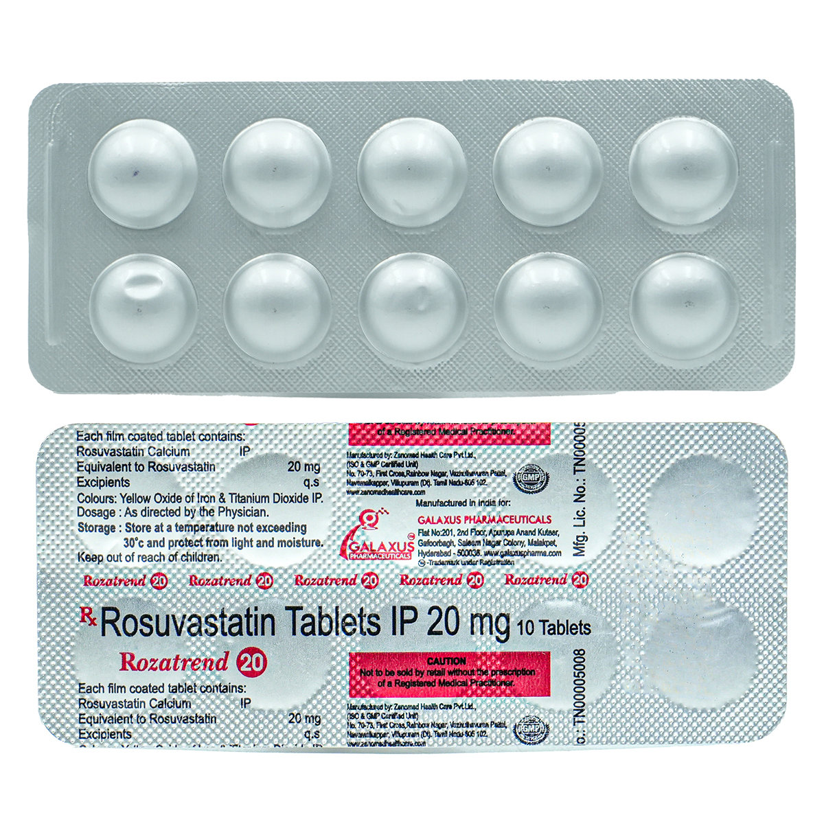Rozatrend 20 Tablet 10's, Pack of 10 TABLETS Rozatrend 20 Tablet 10's, Pack of 10 TABLETS