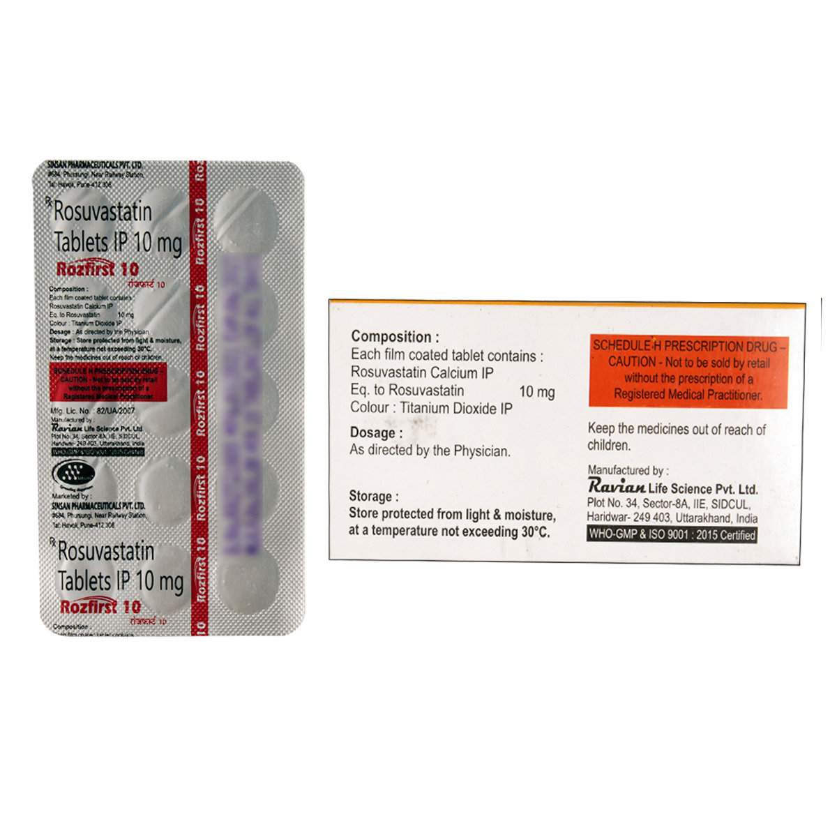 Rozfirst 10 mg Tablet 15's, Pack of 15 TABLETS Rozfirst 10 mg Tablet 15's, Pack of 15 TABLETS