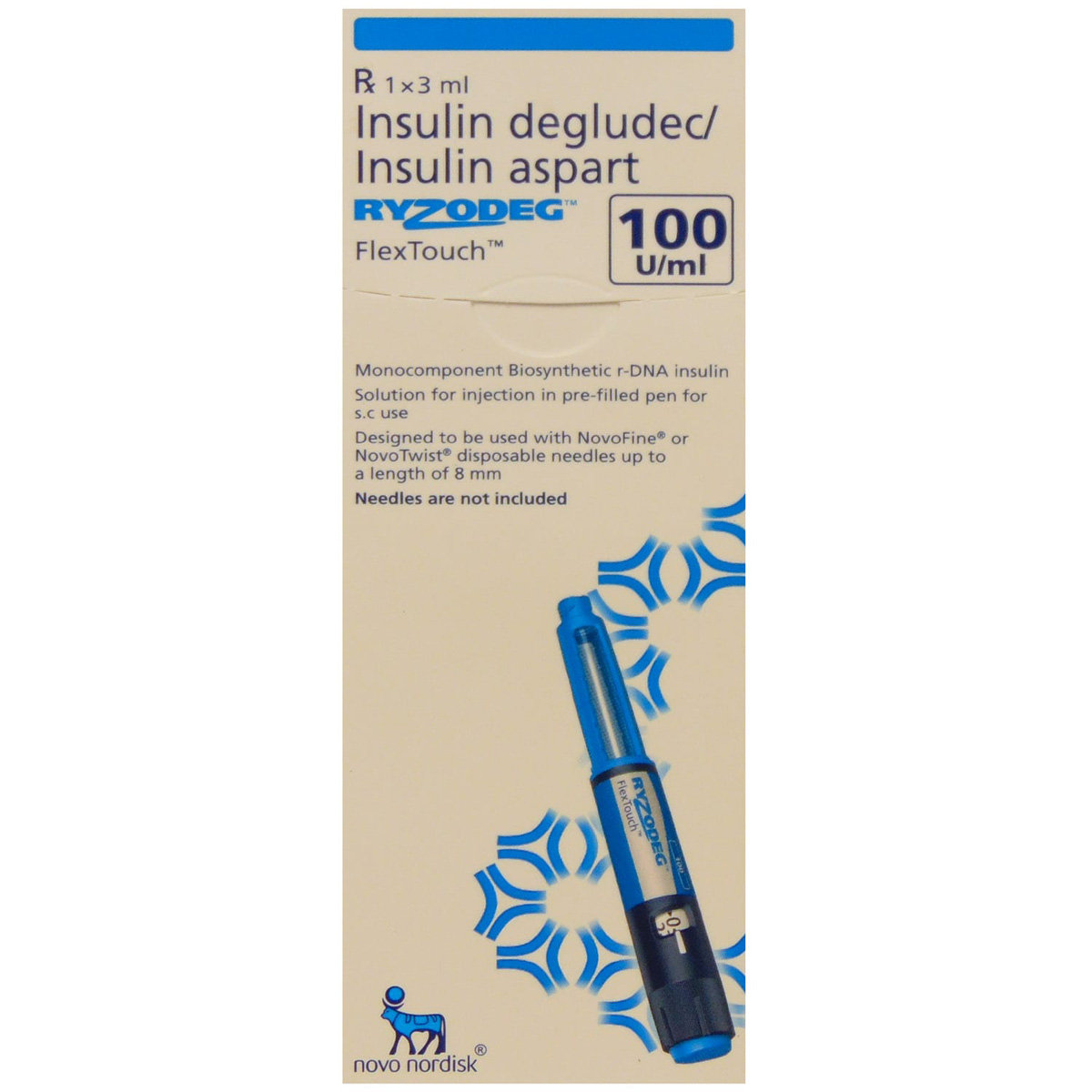 Ryzodeg 100IU/ml Flextouch Pen 3 ml, Pack of 1 INJECTION Ryzodeg 100IU/ml Flextouch Pen 3 ml, Pack of 1 INJECTION
