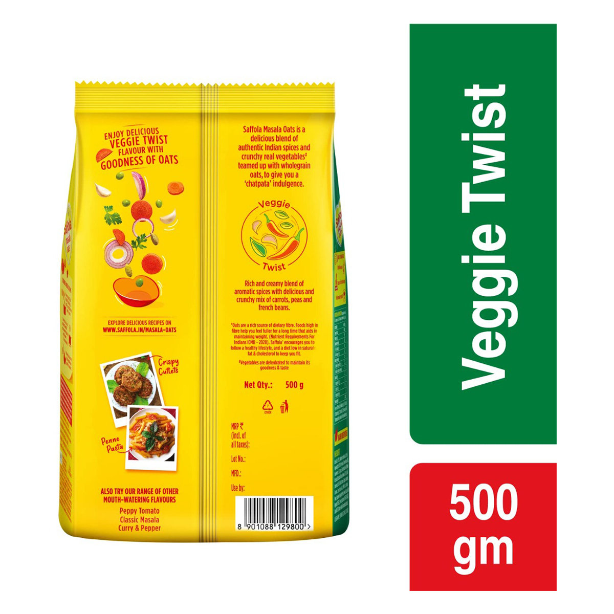 Saffola Masala Veggie Twist Oats, 500 gm, Pack of 1 Saffola Masala Veggie Twist Oats, 500 gm, Pack of 1