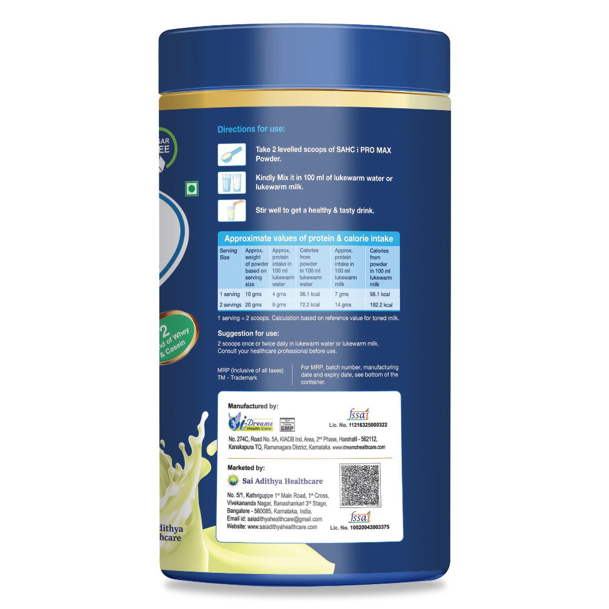 Sahc I Pro Max Sugar Free Vanilla Flavour Powder, 200 gm, Pack of 1 Sahc I Pro Max Sugar Free Vanilla Flavour Powder, 200 gm, Pack of 1