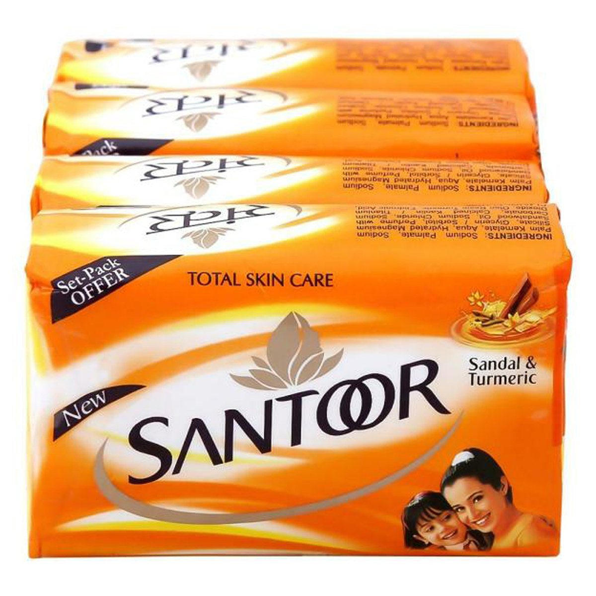 Santoor Sandal & Turmeric Soap, 500 gm (4 x 125 gm), Pack of 1 Santoor Sandal & Turmeric Soap, 500 gm (4 x 125 gm), Pack of 1