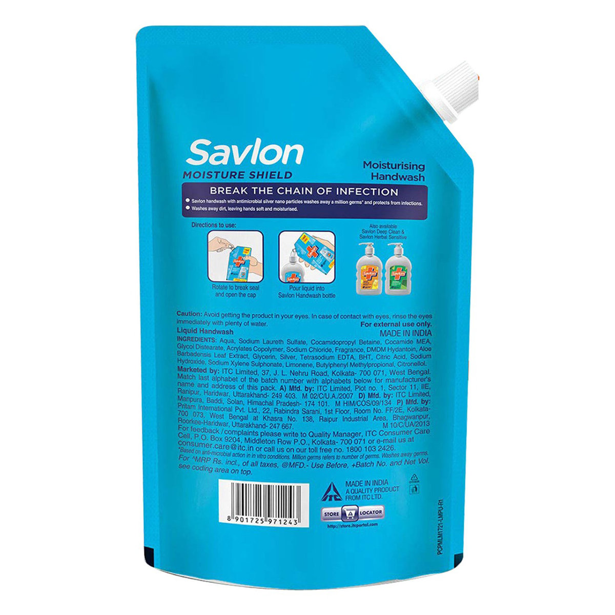 Savlon Moisture Shield Germ Protection Handwash 750 ml Refill Pack | With Silver Nano Particles | Provides Germ Protection | Keep Hand Soft & Moisturised | For All Skin Type, Pack of 1 Savlon Moisture Shield Germ Protection Handwash 750 ml Refill Pack | With Silver Nano Particles | Provides Germ Protection | Keep Hand Soft & Moisturised | For All Skin Type, Pack of 1
