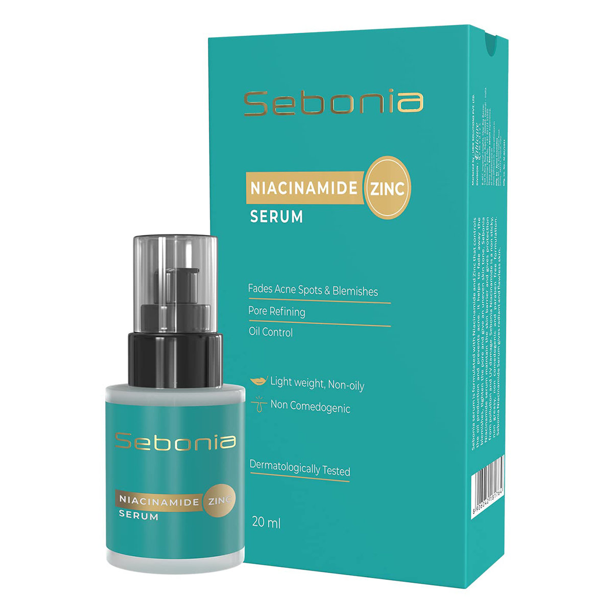 Sebonia Serum 20 ml | Niacinamide & Zinc | Reduces Acne Spots & Blemishes | Controls Excess Oil & Refines Pore | Lightweight & Non Oily, Pack of 1 Sebonia Serum 20 ml | Niacinamide & Zinc | Reduces Acne Spots & Blemishes | Controls Excess Oil & Refines Pore | Lightweight & Non Oily, Pack of 1
