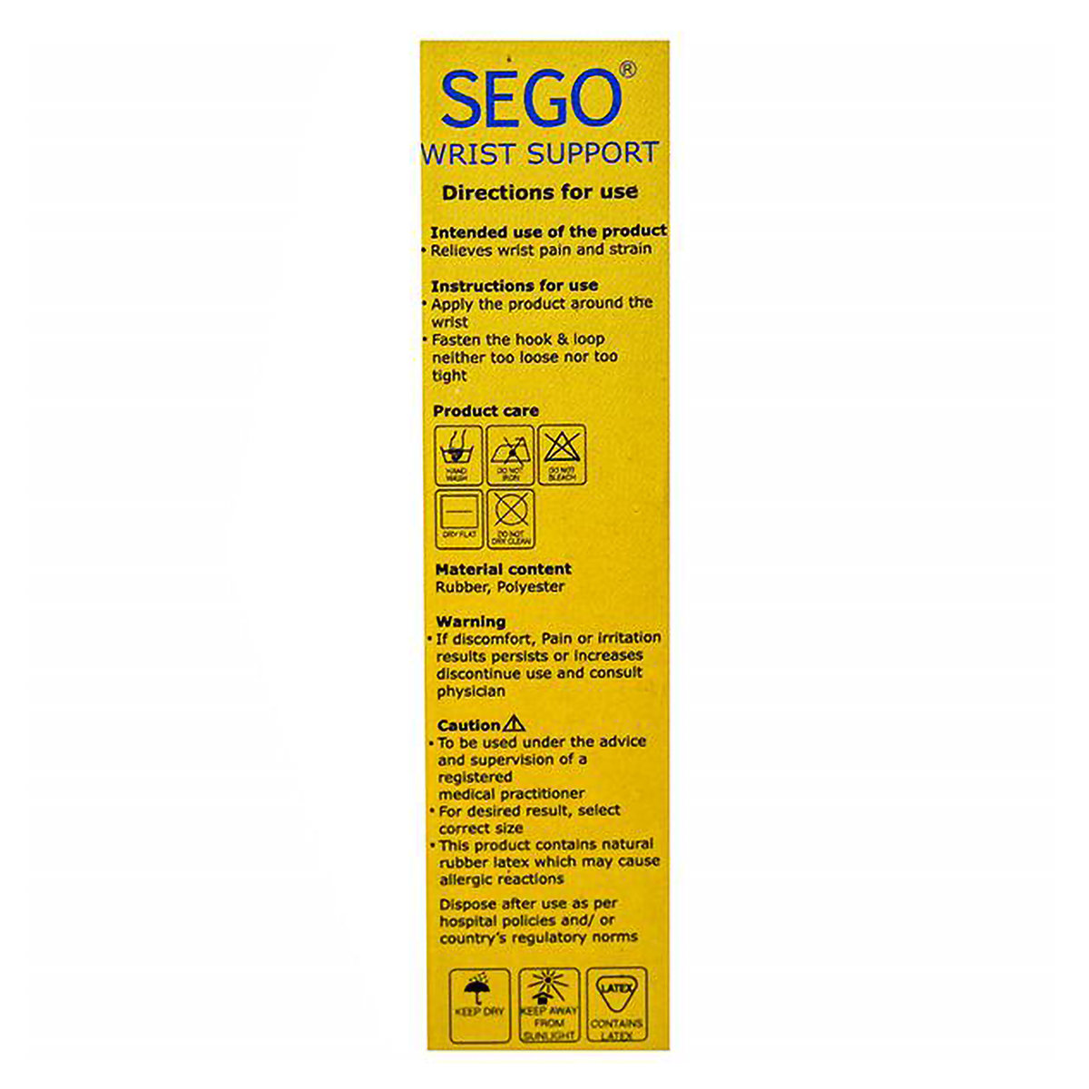 Dyna Sego Wrist Support for Right/Left Wrists Medium, 1 Count, Pack of 1 Dyna Sego Wrist Support for Right/Left Wrists Medium, 1 Count, Pack of 1