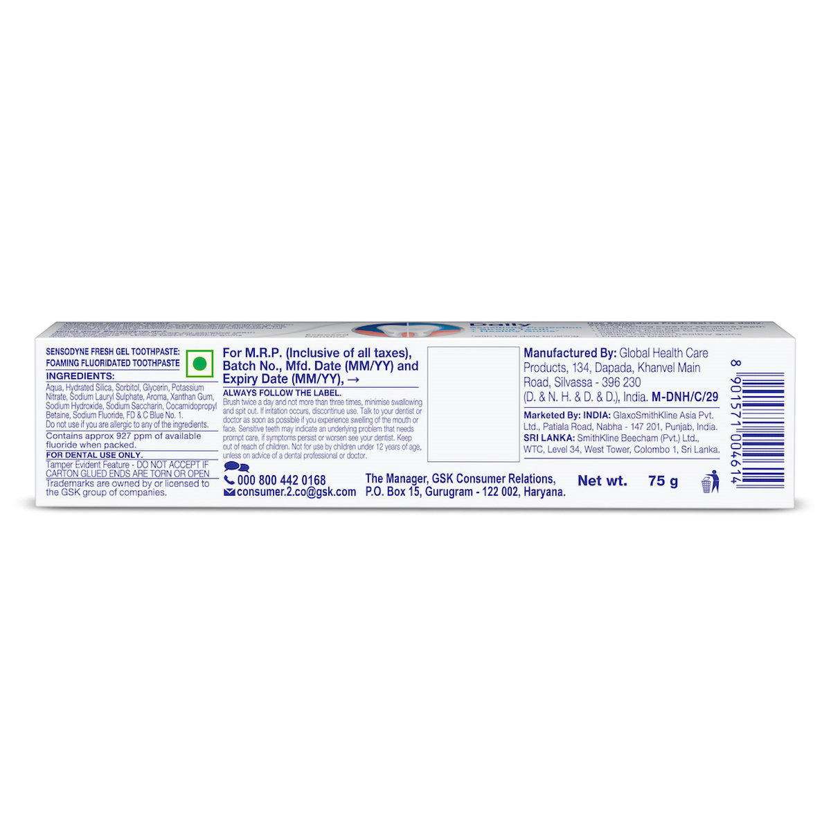 Sensodyne Fresh Gel Toothpaste, 75 gm, Pack of 1 Sensodyne Fresh Gel Toothpaste, 75 gm, Pack of 1
