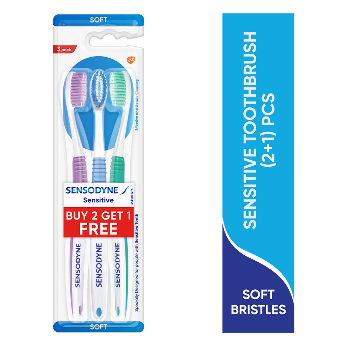 Sensodyne Sensitive Soft Toothbrush, 3 Count (Buy 2 Get 1 Free), Pack of 1 Sensodyne Sensitive Soft Toothbrush, 3 Count (Buy 2 Get 1 Free), Pack of 1