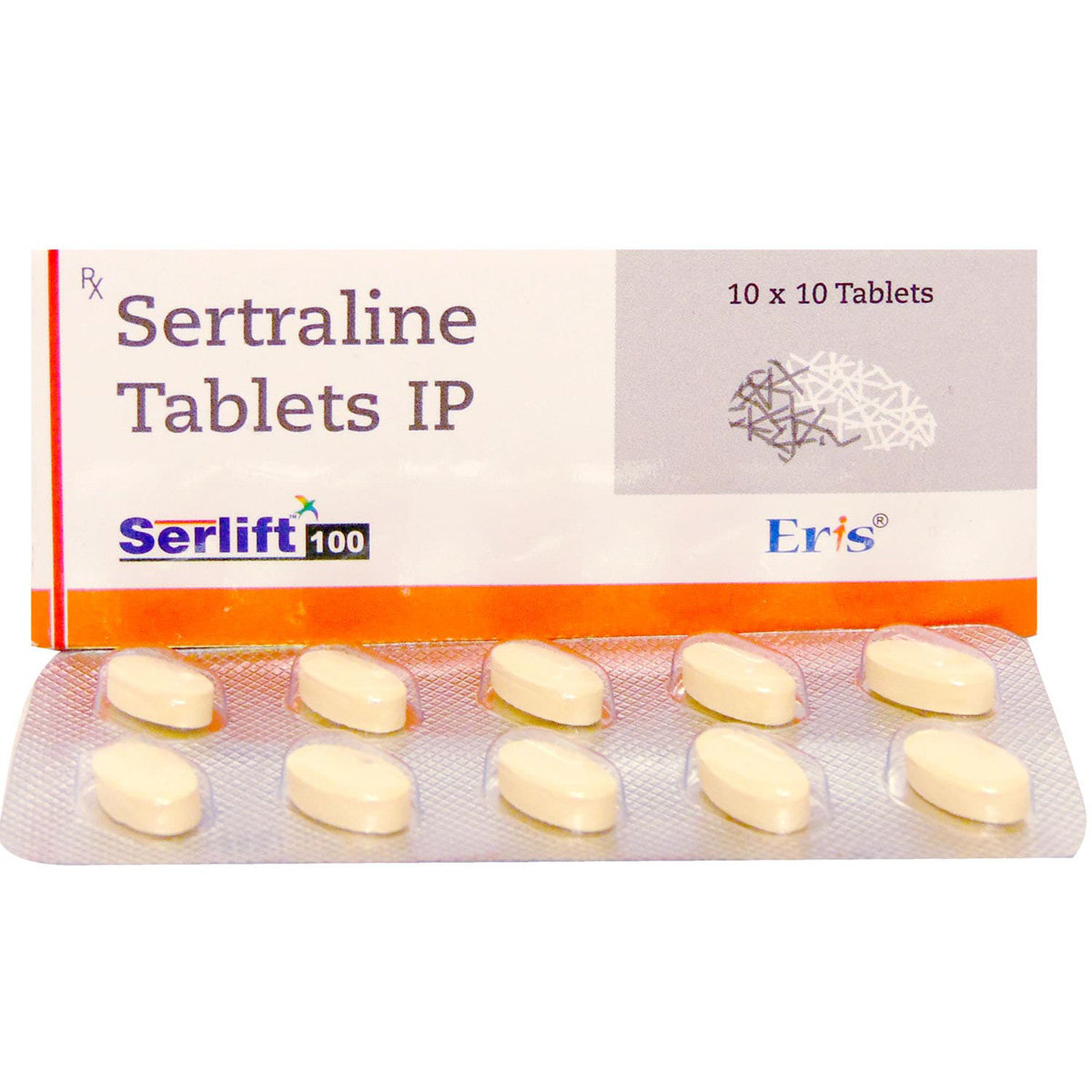 Serlift 100 Tablet 10's, Pack of 10 TABLETS Serlift 100 Tablet 10's, Pack of 10 TABLETS